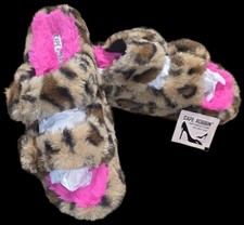 Cape Robbin Marie Leopard Fluffy Slippers Size 11 Fits Size 9/9.5