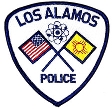 Listing image for LOS ALAMOS – POLICE – NEW MEXICO Sheriff Police Patch NUCLEAR SYMBOL STATE FLAG