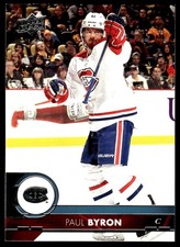 2017-18 Upper Deck #104 Paul Byron Montreal Canadiens Hockey Card