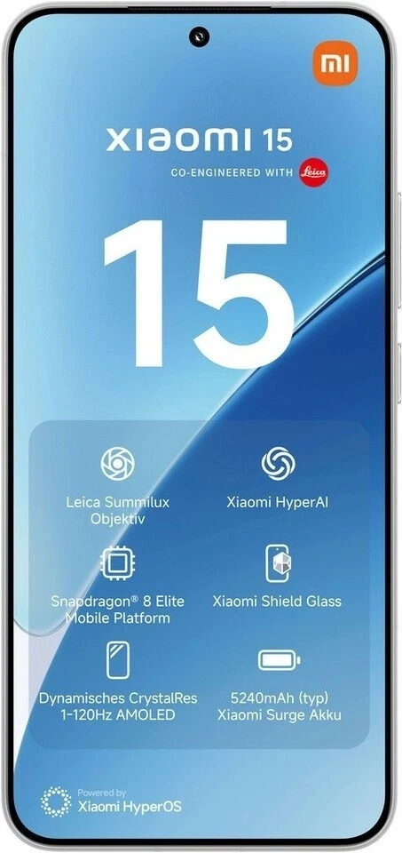 Xiaomi 15 Smartphone 256GB + 12GB RAM HyperOS 50MP Leica Kamera Weiß NEU & OVP - Bild 2 von 4