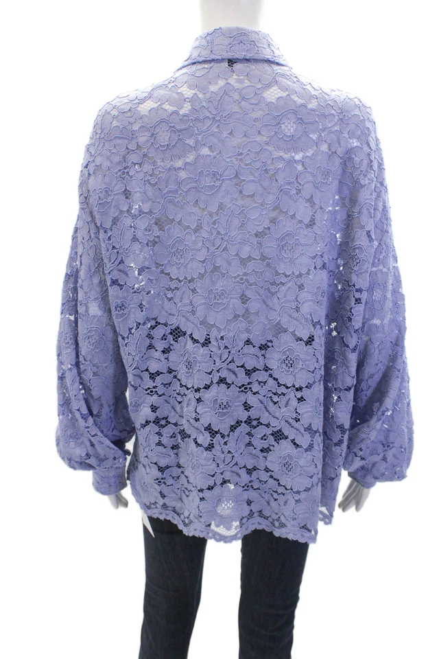 Camisa Cami NYC Mujer Algodón Manga Larga Cuello Abotonada Azul Talla L Foto 3 de 4