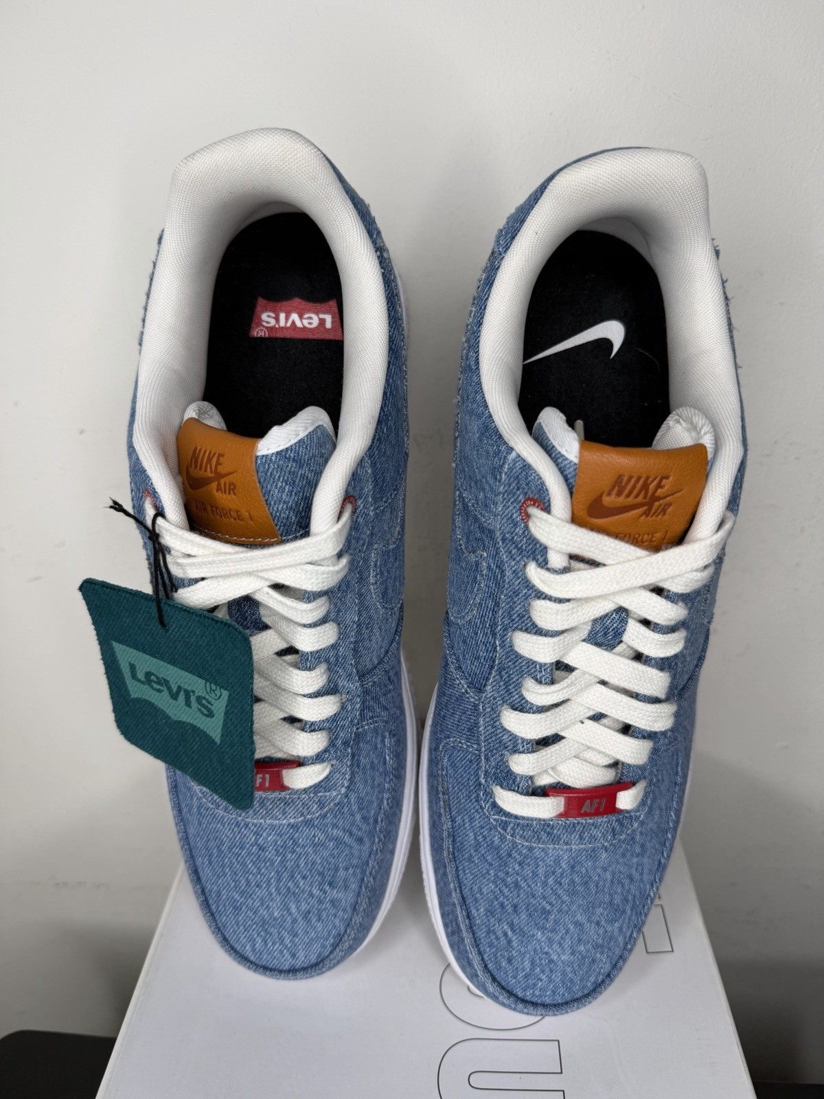 Levi’s x Nike Air Force 1 By You Exclusive Denim Sz 12.5W/11.0M Rare ID Custom image 7