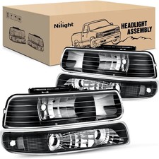 Nilight Headlight Assembly For 1999-2006 Chevy Silverado Avalanche 1500 1500hd