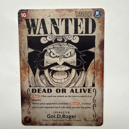Gol D Roger OP09-118 SP Wanted Poster Manga OP13	One Piece Card English Carrying