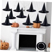 Gejoy 10 Pieces Halloween Decorations Witch Hat Hanging Witch Hat with 246 