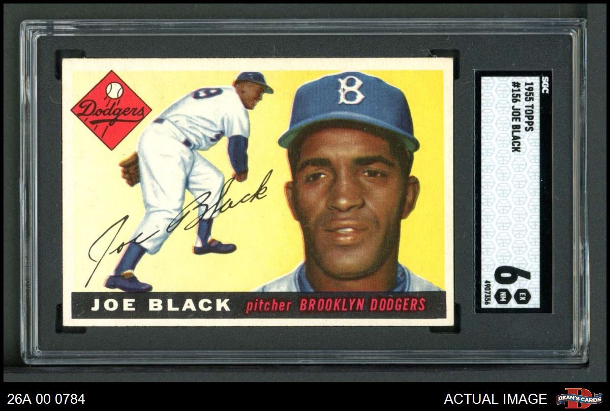 1955 Topps #156 Joe Black Dodgers SGC 6 - EX/MT