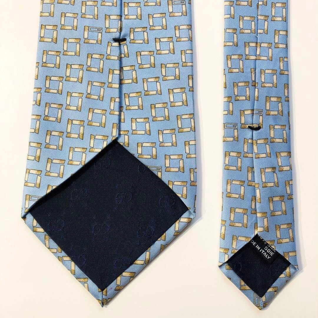 Mint Gucci tie panel pattern light blue men's ele… - image 6