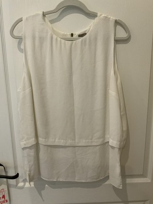 Chico's White Special Occasion/Career Sleeveless Blouse Blouse Chicos SZ 3=XL