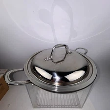 Calphalon Anodized Aluminum 10" Paella Pan Skillet #1380 With Lid, Handles Fryin