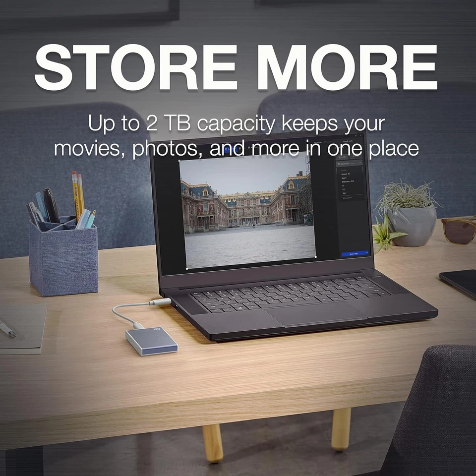 Seagate One Touch SSD, 2TB, External SSD, USB 3.0, Blue, 1 year MylioCreate, 4 m - Image 4 of 4