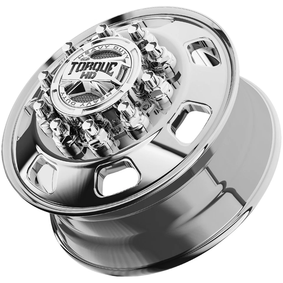 Torque HD TW642F Luxe Dually 22.5x9 10x285.75 Polished-Front Wheel Rim 22" Inch Foto 2 de 4