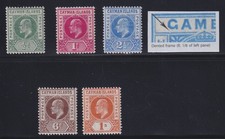 Cayman Islands, SG 8a-12a, mostly MLH, "Dented Frame" variety