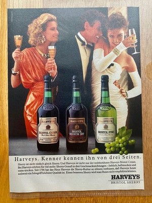 Harveys Bristol Sherry Mann & 2 Frauen 80s retro 1987 Vintage Ad Werbung Reklame