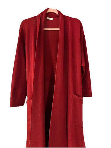 bergdorf goodman red cashmere long cardigan robe one size super soft $488 - Bild 4 von 7