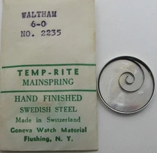 Waltham 6/0s 2235 pocket watch blue Mainspring 1 piece