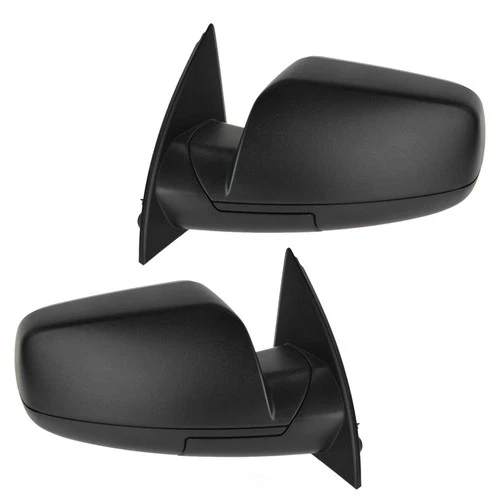 Door Mirror Set-Power Textured Black Convex Spotter Glass 2 Piece Mirror Set TRQ