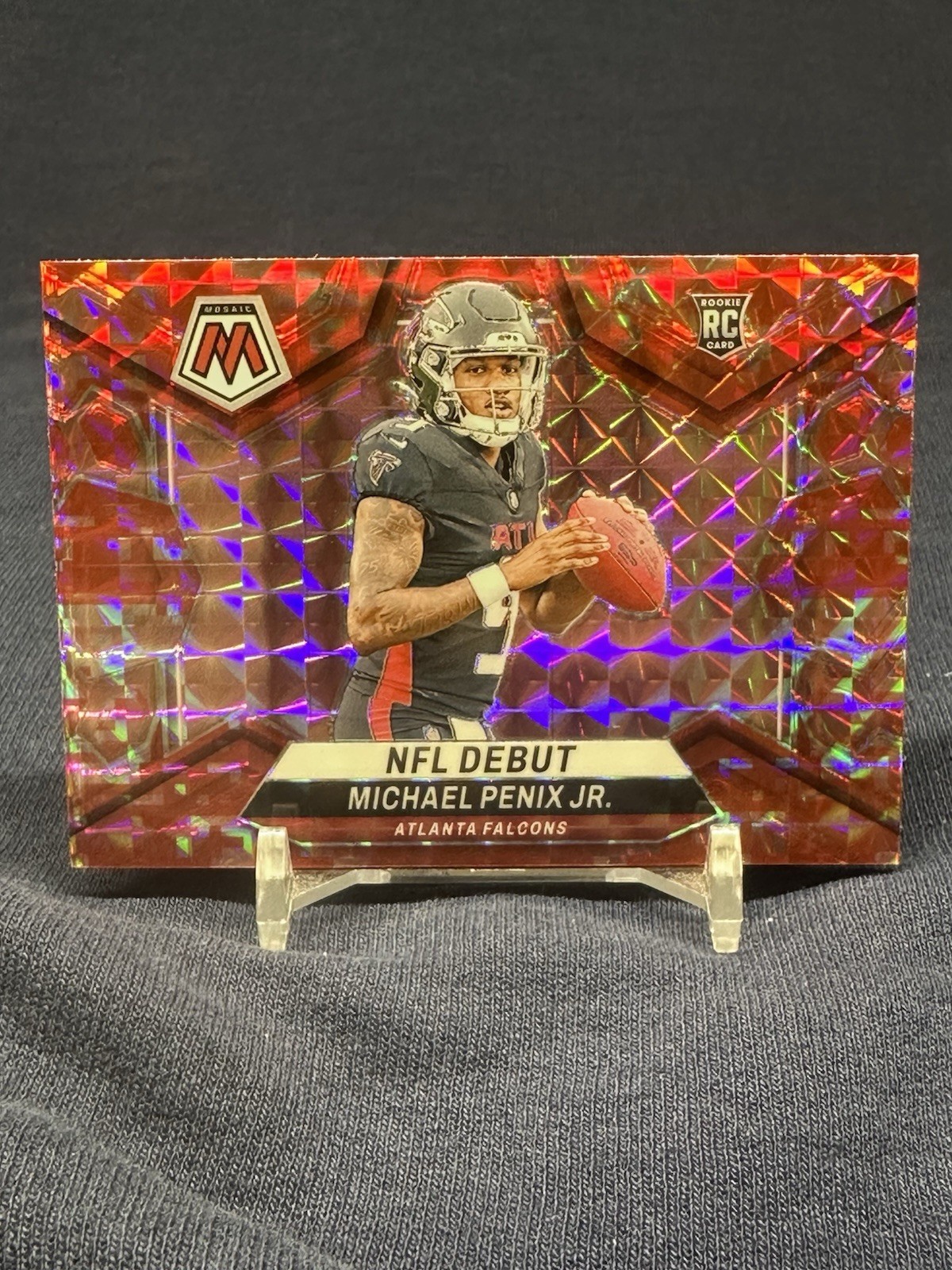2024 Panini Mosaic - NFL Debut Michael Penix Jr. Red Camo Mosaic Prizm