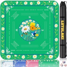 Large Mahjong Mat 33.1" 33.1", American Mah Jongg Mat with Rules, Quiet Non
