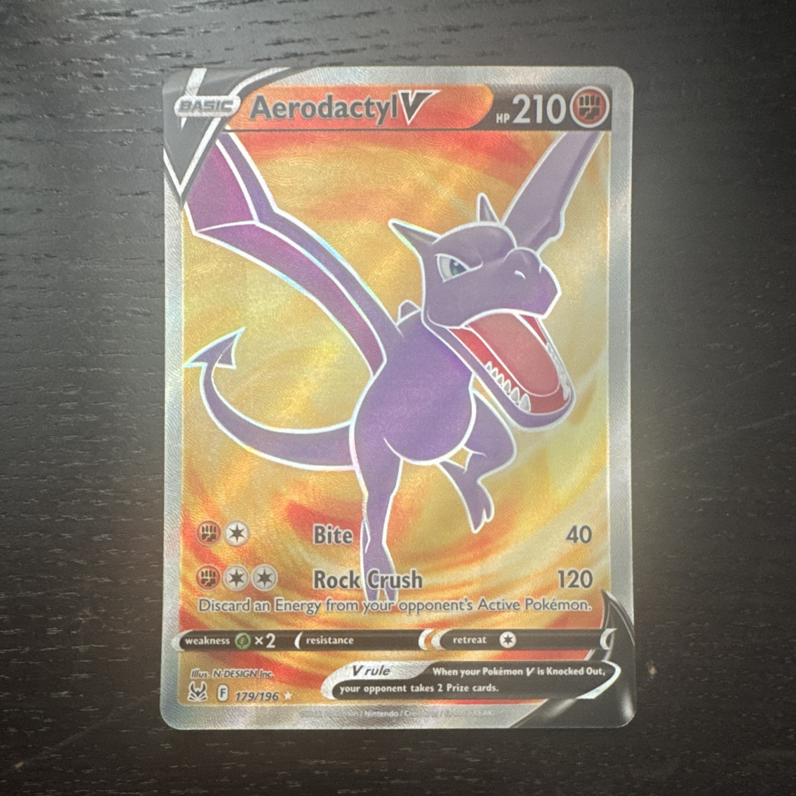 Pokemon TCG Aerodactyl V 179/196 Lost Origin Ultra Rare Full Art Holo ENG