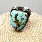Navajo Sterling Silver & Turquoise Ring Signed 'Z' Size 6 Weighs 8.5g Vintage