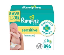 Pampers Sensitive Baby Wipes Fragrance Free 16 Packs 896 Count Bulk