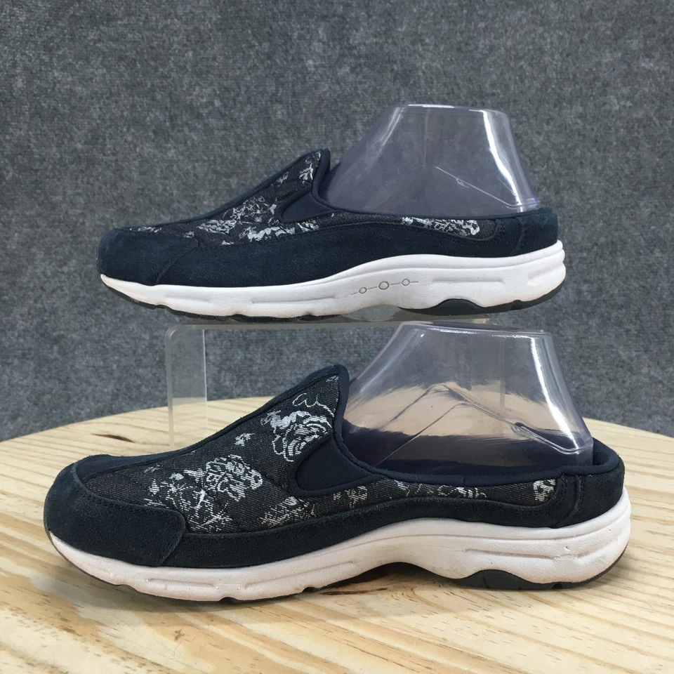 Туфли женские Easy Spirit 9,5 Mule синие кожаные без застежек с цветочным принтом мягкие - Изображение 2 из 4