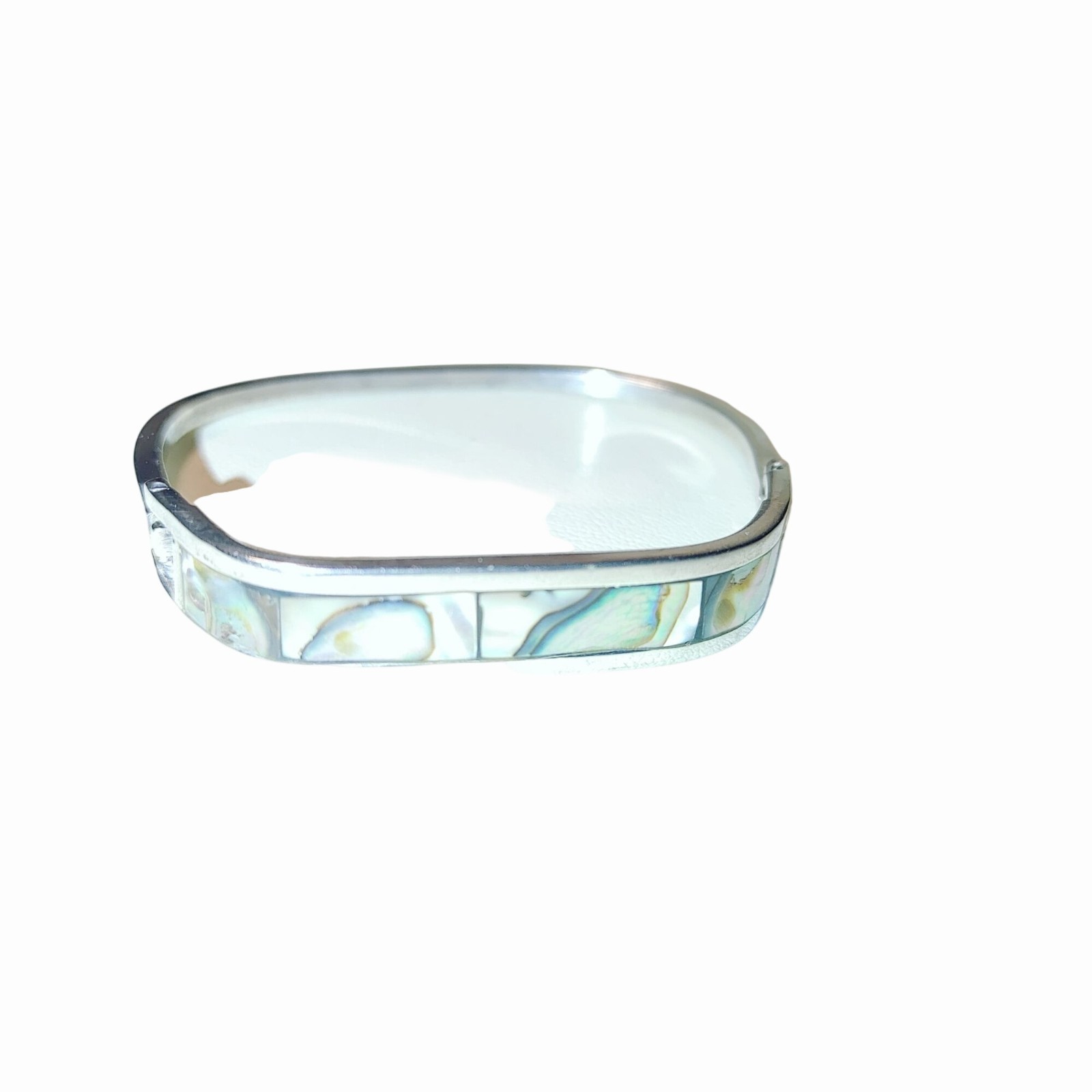 Abalone Shell Inlay Hinged Bangle Bracelet Small … - image 13