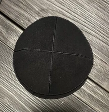 Suede Kippah Yarmulka Jewish Kippa Yamaka Kipah Kipot Stylish Black -6 in