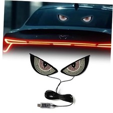 Devil Eyes LED Car Sign Light for Front Back Windshield, Ambient White and Red