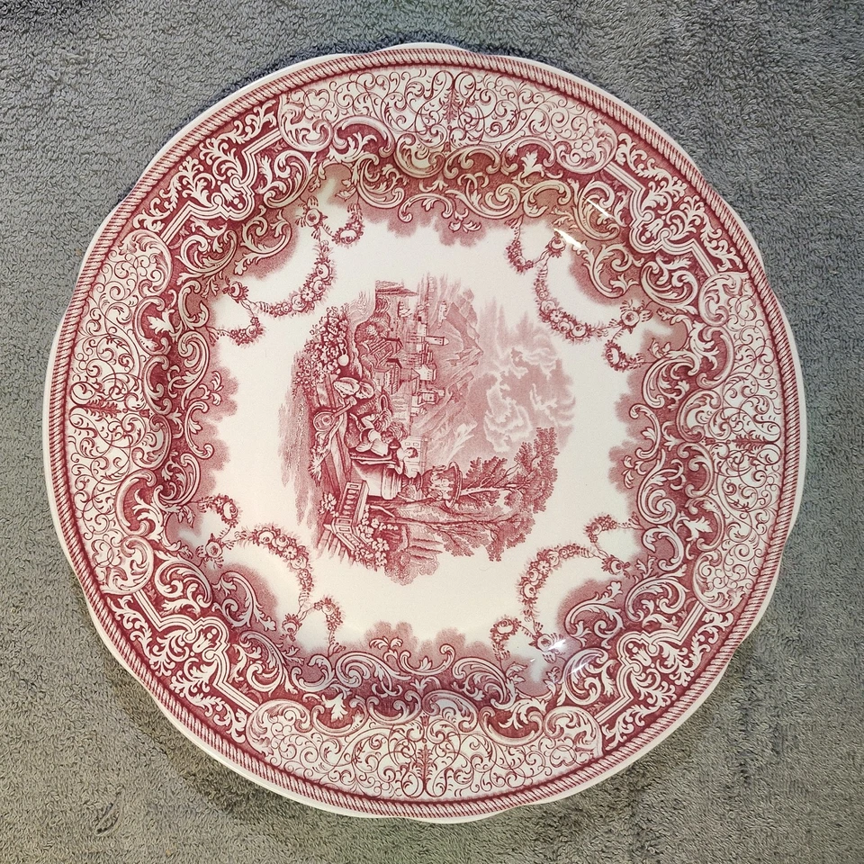 Spode Archive Collection Victorian Series Set Of 2 Dinner Plate Cranberry Pink - Image 2 of 4
