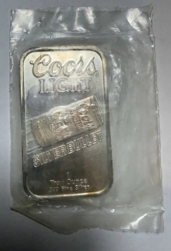 Coors Light 1oz. Fine Silver Bar .999 Sunshine Mining Company - Free Shipping