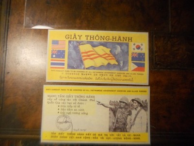 Giay Thong-Hanh SAFE CONDUCT PASS two passes in plastic cover age unkown