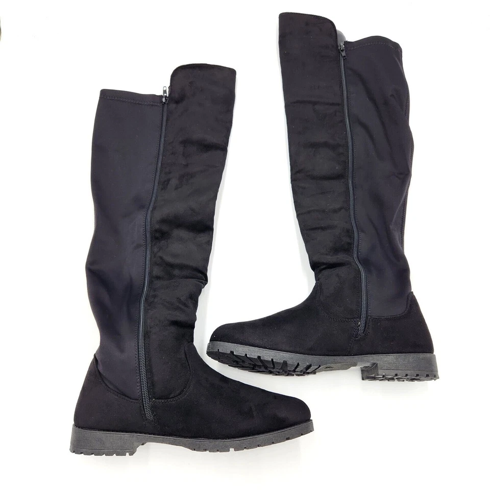 Olivia Miller Women Black Vegan Microsuede Andrea Knee High Boots Size 8 - Image 4 of 4