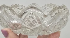ANTIQUE AMERICAN BRILLIANT Sawtooth Collectible GIFT CRYSTAL CUT GLASS 4" BOWL