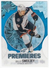 2023-24 Upper Deck Ice Acetate Premieres Blue BILLY SWEEZEY 208 /799 Columbus RC