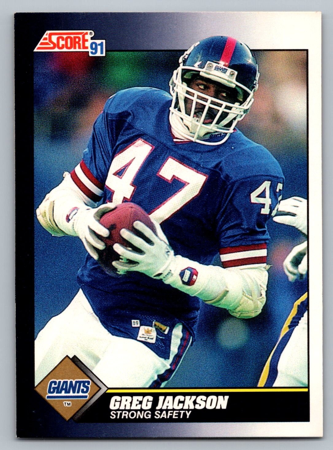 Greg Jackson, 1991 Score, #544, New York Giants, RC