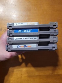 LOT Nintendo NES Ice Hockey Jordan vs Bird Double Dribble Nicklaus Golf UNTESTED