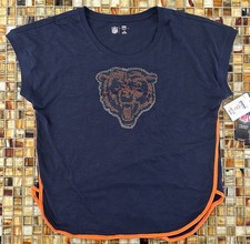 Women's Chicago Bears SEQUIN Logo NFL Team Apparel Shirt Large NWT 40