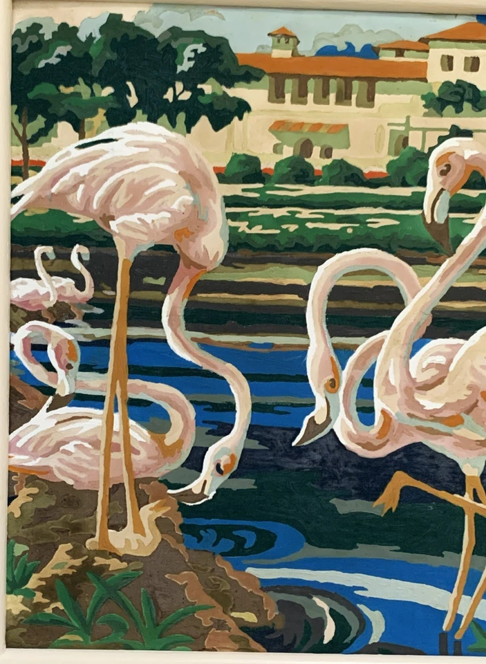 Pintura vintage '61 FLAMINGOS Florida pintura por números arte 16x20 marco opcional Foto 3 de 4
