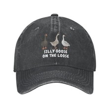 Funny Goose Hat Silly Goose On The Loose Hat Men Baseball Hats Funny Cap Black