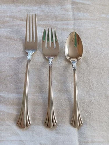 3 Pc Reed Barton Sterling Silver 18th Century Forks Spoon 132 Gm Scrap or Use