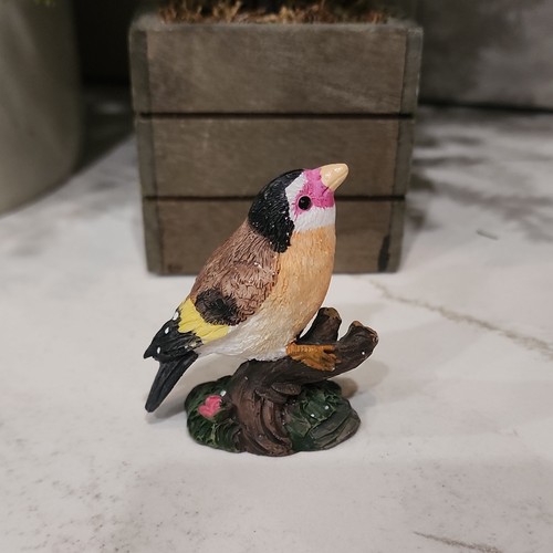 Finch Bird Figurine Collectible Hand-Painted Decorative Sculpture