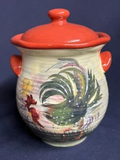 Certified International Susan Winget "Le Rooster" Ribbed Body Canister