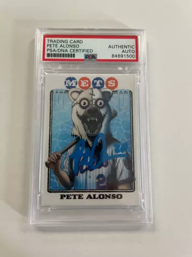 Pete Alonso Autographed 2021 Topps Project 70 Slabbed Card #355 Alex Pardee (PSA
