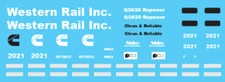 N Scale - Western Rail Inc Cummins GP38CC Locomotive Decals
