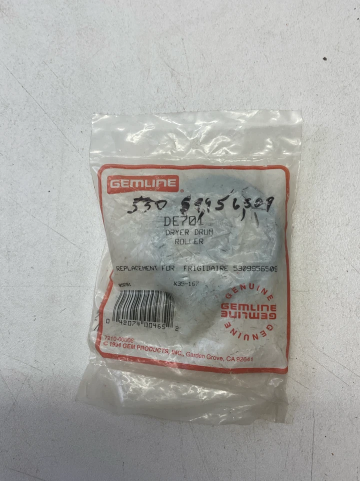 Conjunto de rodillo de tambor para máquina secadora Gemline DE701 - plateado y negro Foto 2 de 2