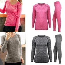 Winter Thermal Underwear Women Ultra-Soft Base Layer Ski Sport Warm Top & Bottom