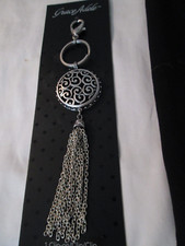 Grace Adele Silver Tone Purse Charm Keychain