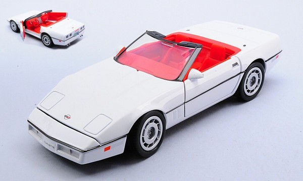 Motormax 1/24 Chevrolet Corvette 1956 Weiss Statisches Modell Diecast-image