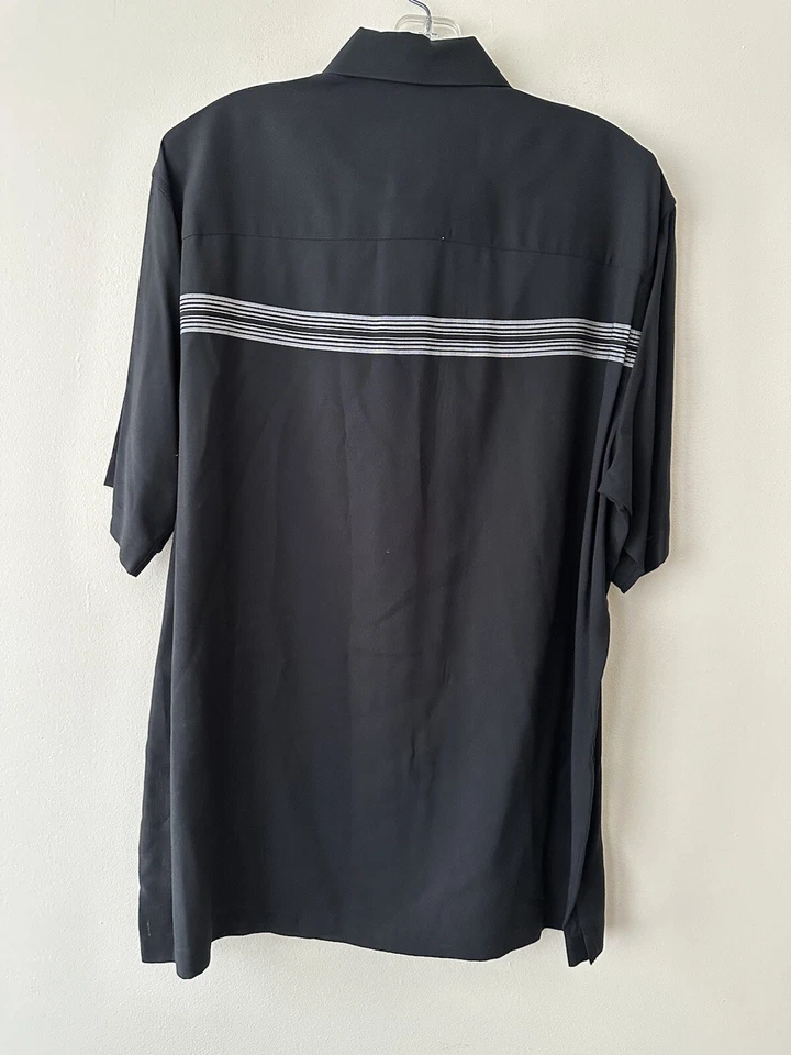 Camisa informal con botones Claiborne Crazy Horse manga corta a rayas para hombre talla M Foto 3 de 4